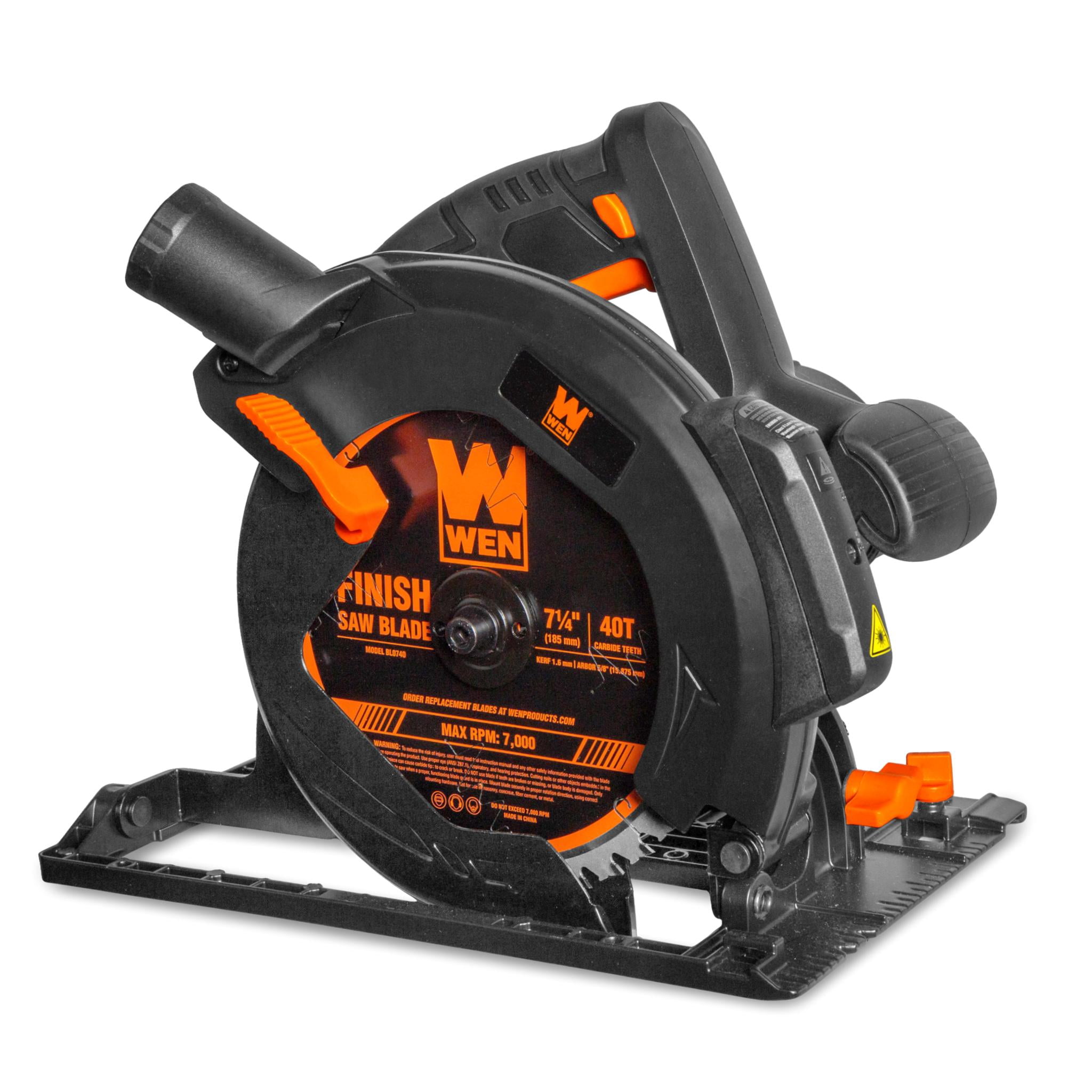 WEN 15-Amp 7.25-Inch Sidewinder Circular Saw with Laser and 2.6-Inch Cutting Depth