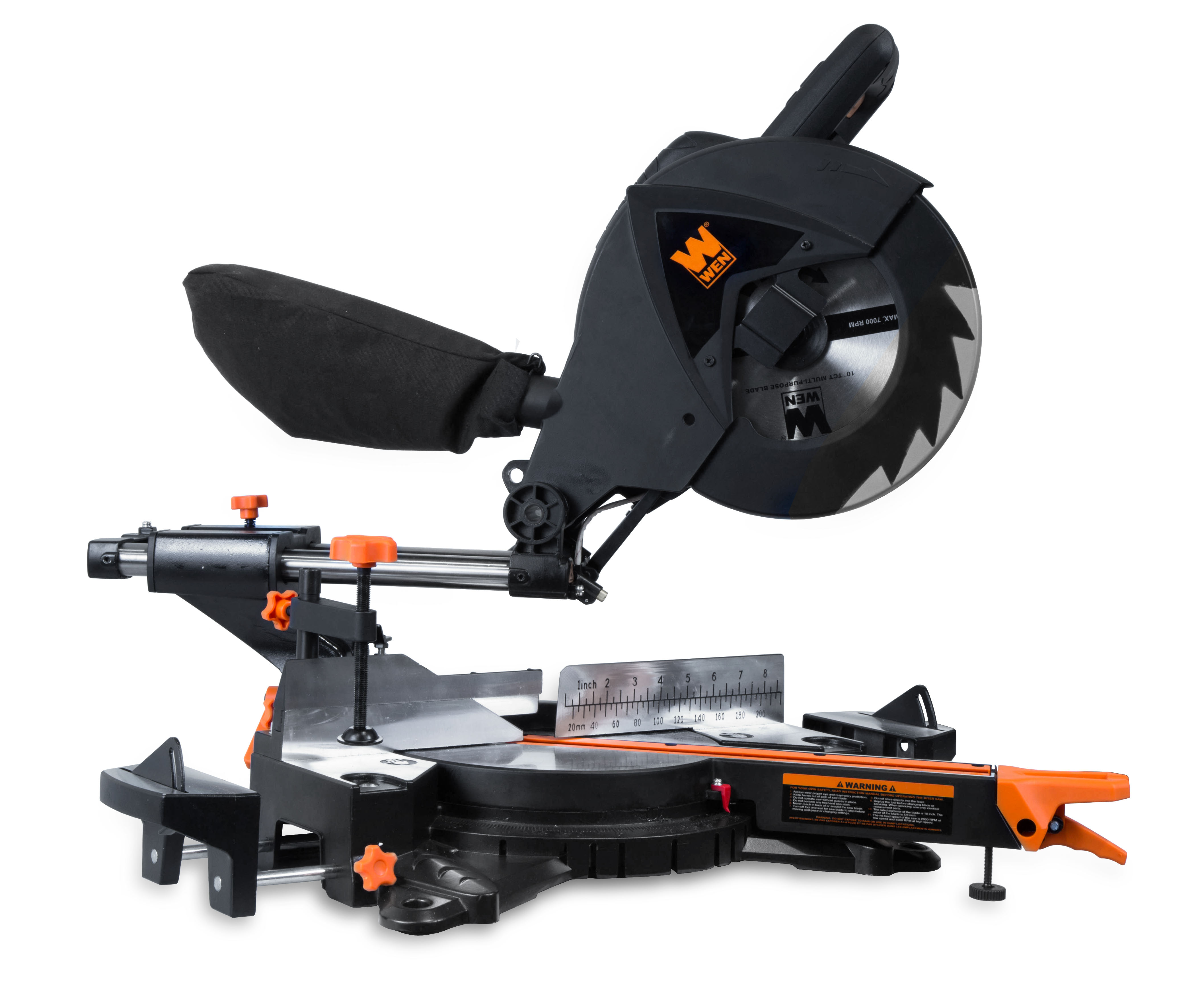 WEN 15-Amp Two-Speed Single Bevel 10-Inch Sliding Compound Miter Saw with Smart Power Technology, 70730 - image 1 of 6