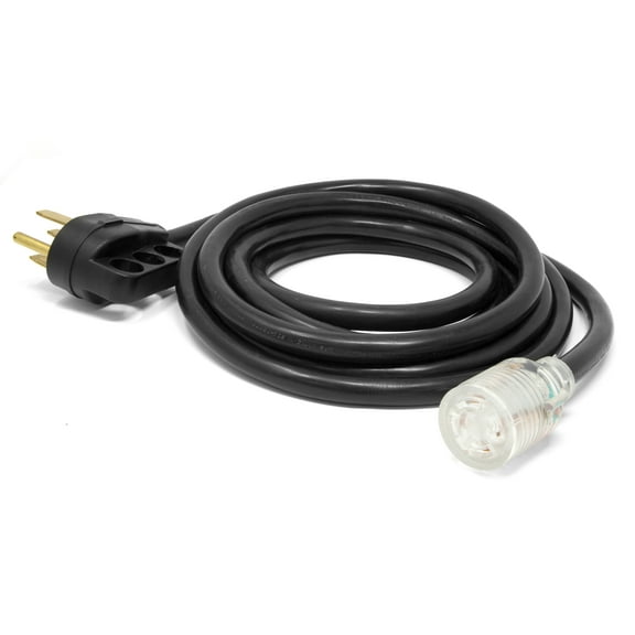 WEN 15 ft. 10-Gauge Transfer-Switch-Ready Generator Adapter Extension Cord with Light-Up Plug (converts 50A 14-50P to 30A L14-30R)