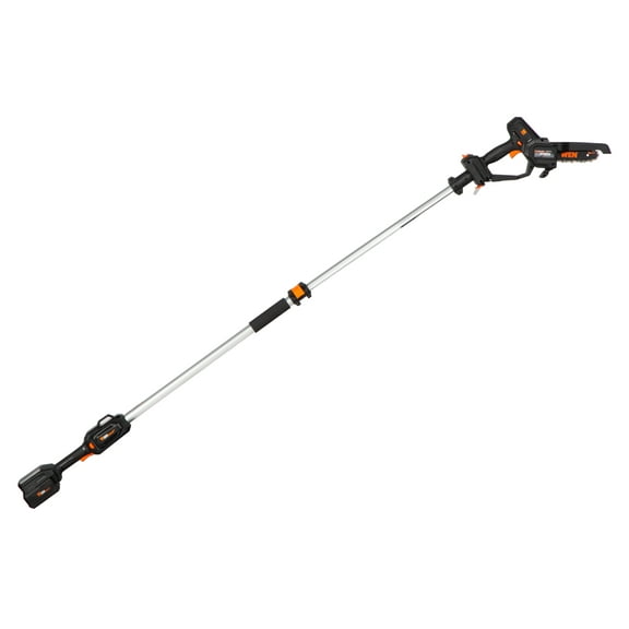 WEN 20V Max Cordless 2-in-1 6-Inch Chainsaw and Pole Saw with 12.3-Foot Reach, 4Ah Battery and Charger