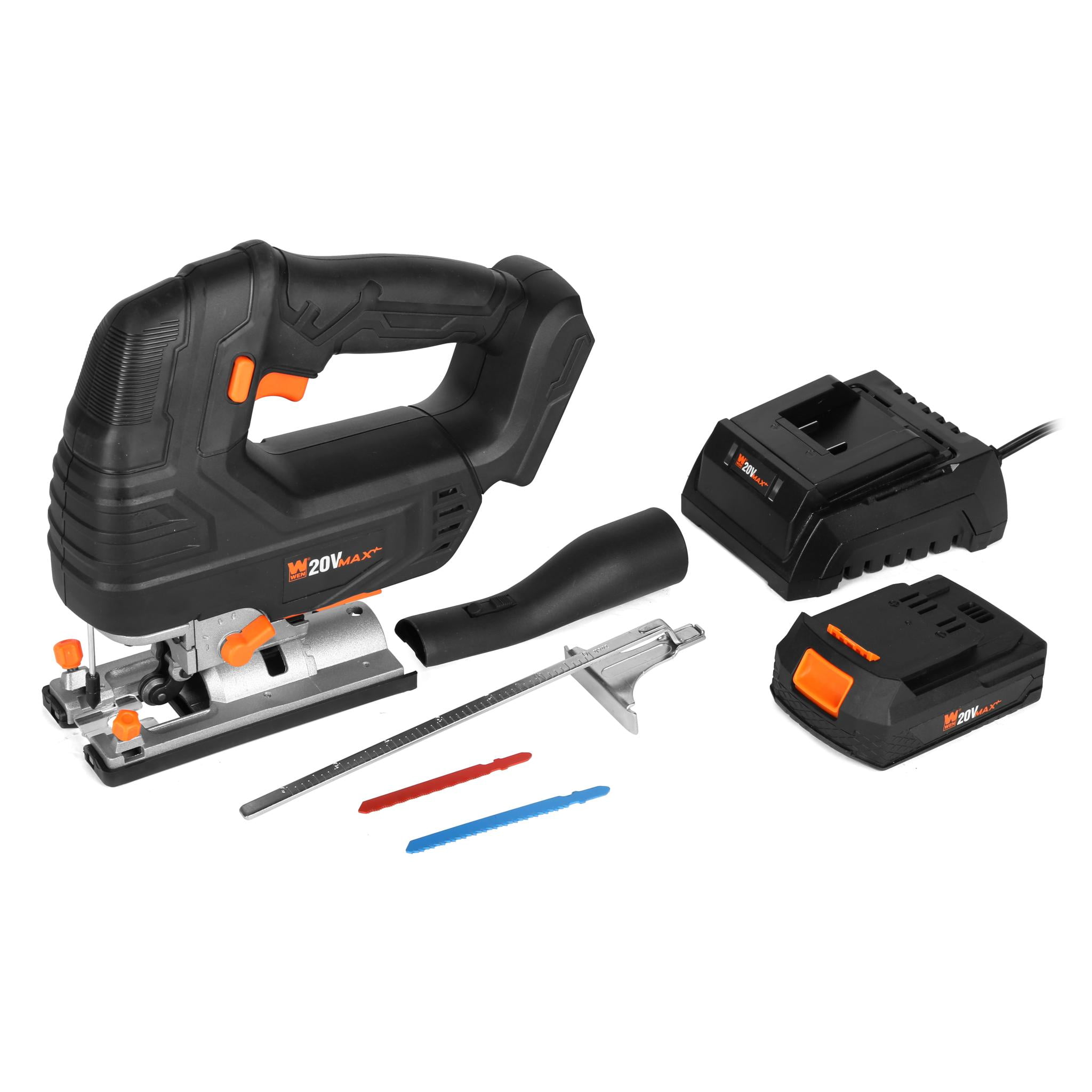 340W Powerful Cordless Jigsaw Tool Set, Cordless Jigsaw With 2.0AH Battery & Charger, Lightweight & Portable Jigsaw For Wood Metal Cutting, Angle Cut ± 45 °, 4 Orbital Position Settings, 10pcs Blades - View #3