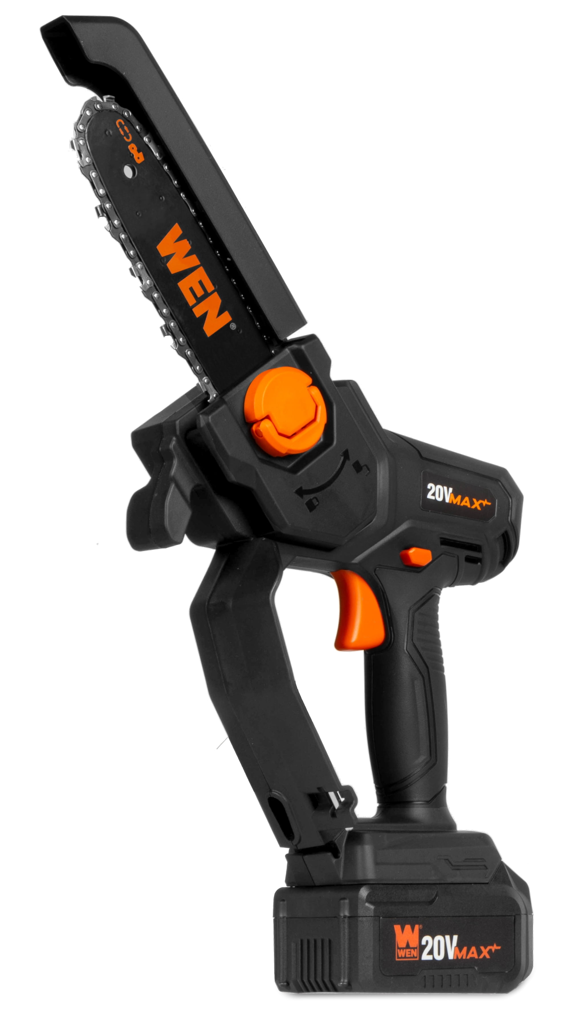 WEN 20V Max Cordless Mini Chainsaw with 6-Inch Bar, 4Ah Battery and Charger