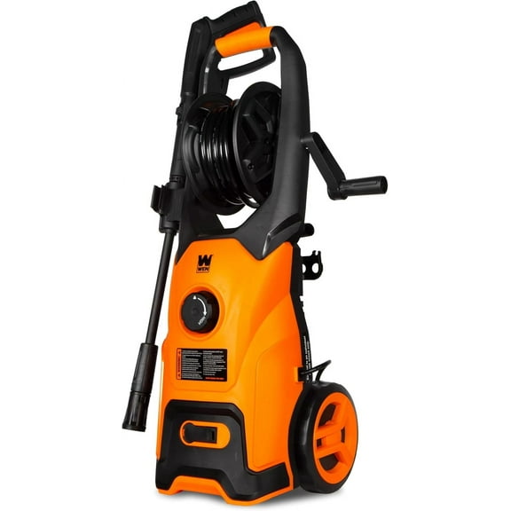 WEN 2300 PSI Electric Pressure Washer with Variable Pressure, Hose Reel, Wheel Kit, and 1.4 GPM Adjustable Flow Rate (PW23V)