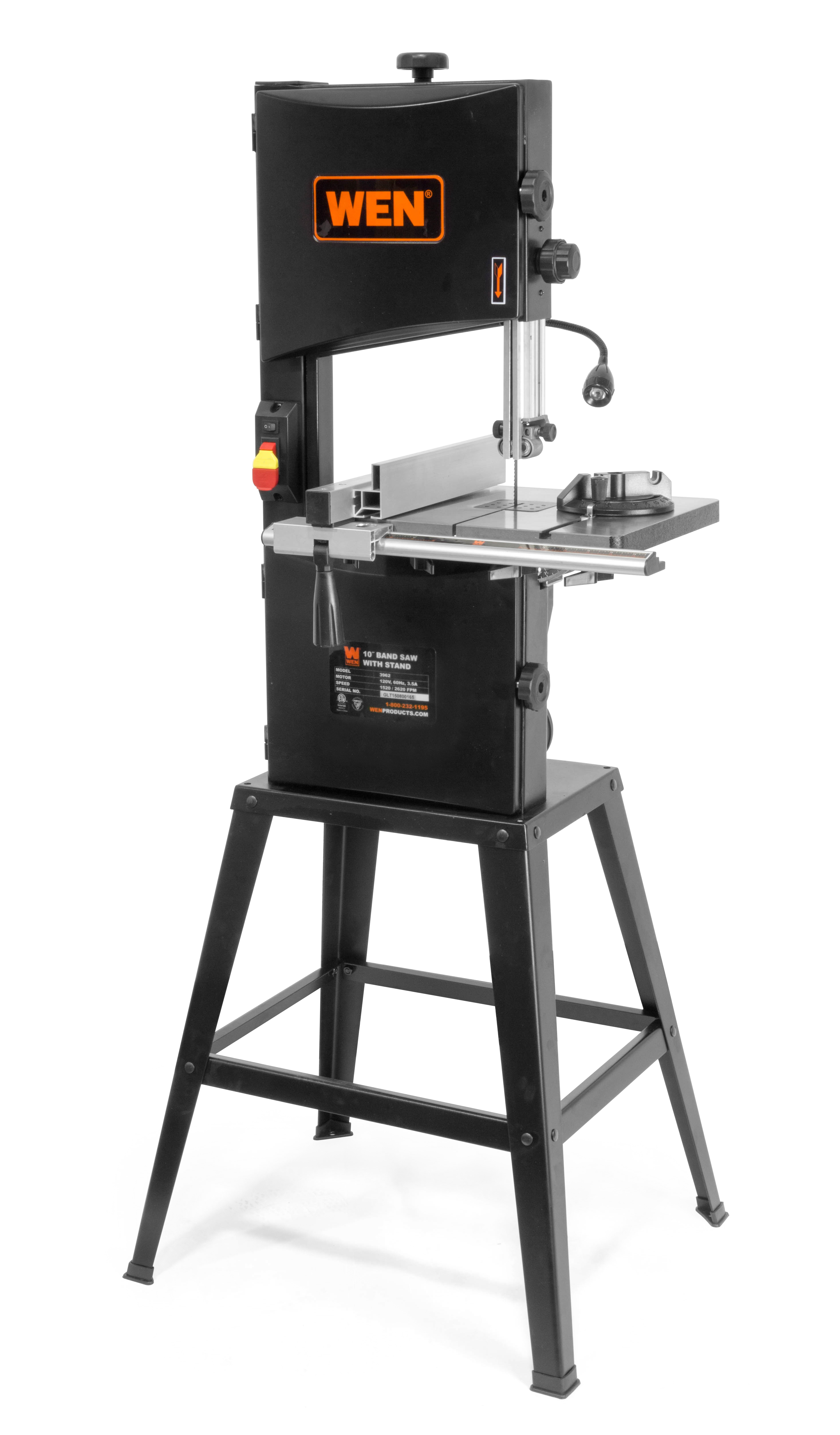 WEN 3.5-Amp 10-Inch Two-Speed Band Saw with Stand and Worklight, 3962 - image 1 of 7