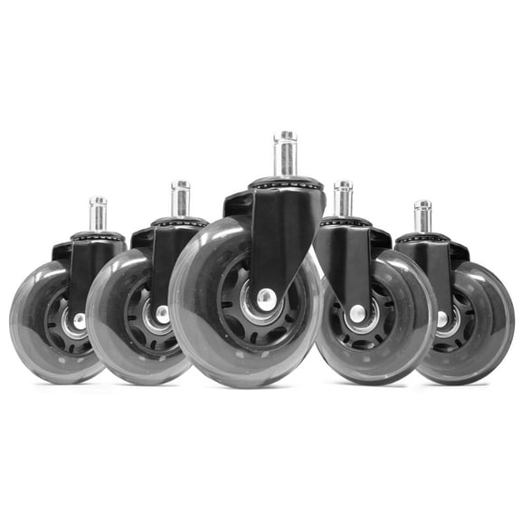 WEN 3-Inch Polyurethane Replacement Office Chair Swivel Caster Wheels, 5-Pack