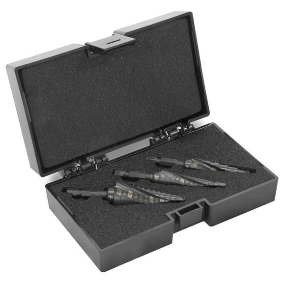 WEN 3-Piece Impact-Duty Titanium Step Drill Bit Set with #1, #2, and #4 Step Drill Bits
