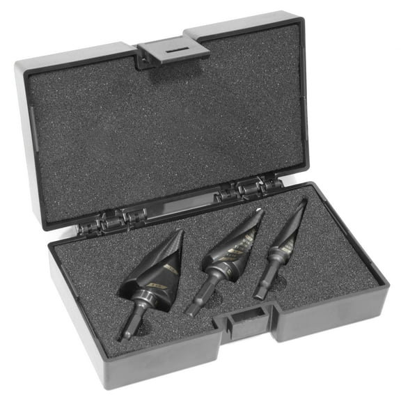 WEN 3-Piece Impact-Duty Titanium Step Drill Bit Set with #1, #4, and #9 Step Drill Bits