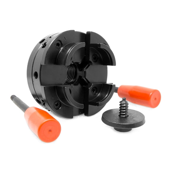 WEN 4-Inch 4-Jaw Self-Centering Lathe Chuck Set with 1-Inch x 8TPI Thread, LA4444