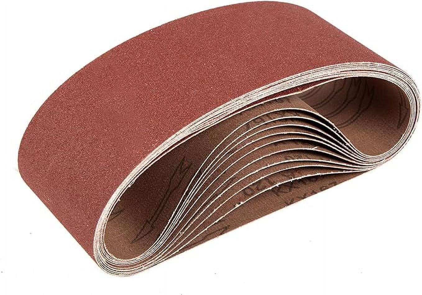 WEN 4 in. x 24 in. 80Grit Belt Sander Sandpaper, 10 Pack