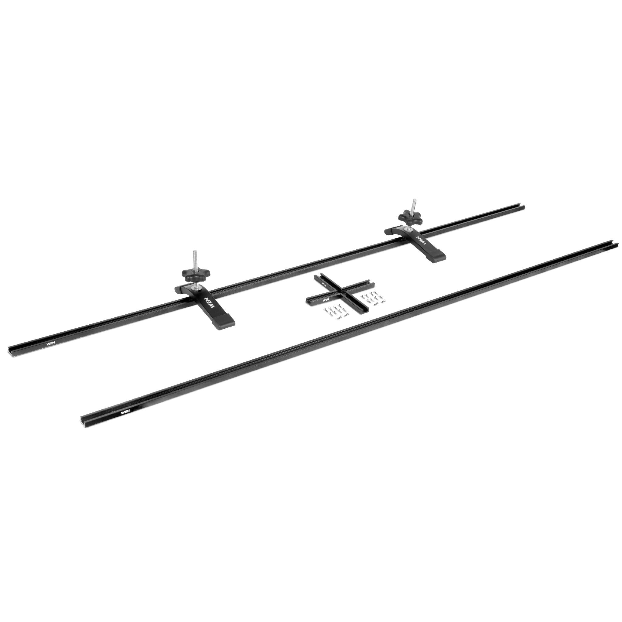 WEN 48Inch Universal TTrack, Hold Down Clamps, and Intersection Kit for Woodworking