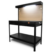 WEN 48 inch Steel Workbench with Power Outlets and Light, 200lb Capacity