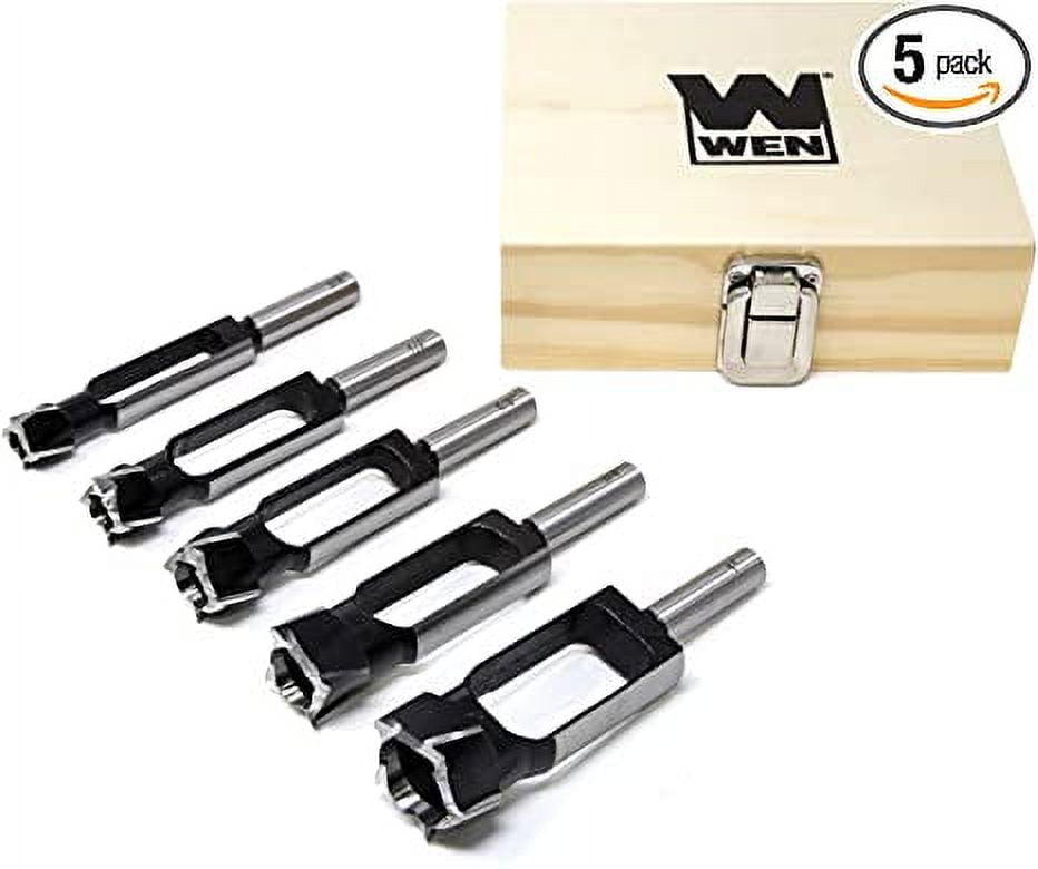 WEN 5-Piece Tenon and Deep Plug Cutter Drill Bit Set with Carrying Case