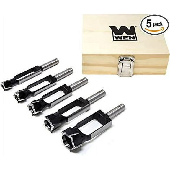 WEN 5-Piece Tenon and Deep Plug Cutter Drill Bit Set with Carrying Case