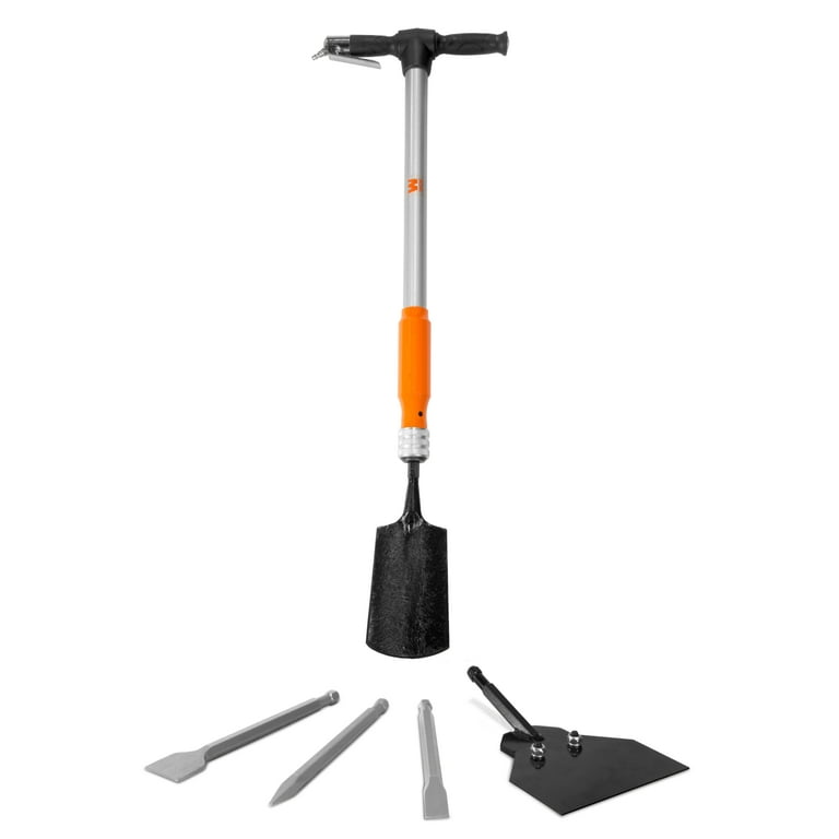 5-in-1 Pneumatic Multi-Function Tool with Scraper, Shovel and Chisel Attachments 5-in-1 Pneumatic Multi-Function Tool with Scraper, Shovel and Chisel Attachments