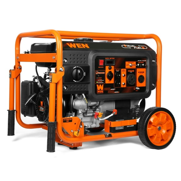WEN 6250-Watt 120-Volt/240-Volt Dual Fuel Electric Start Portable Generator with Wheel Kit and CO Watchdog (DF623X)