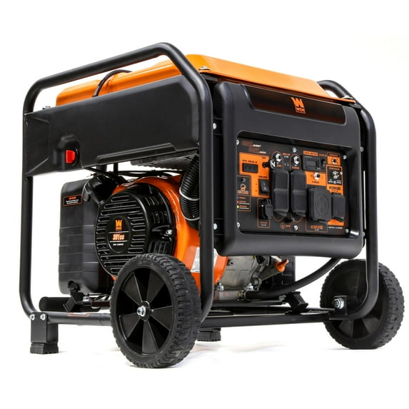 WEN 6250-Watt RV and Transfer-Switch-Ready 120V/240V Open Frame Inverter Generator with CO Watchdog and Wheel Kit (GN625iX)