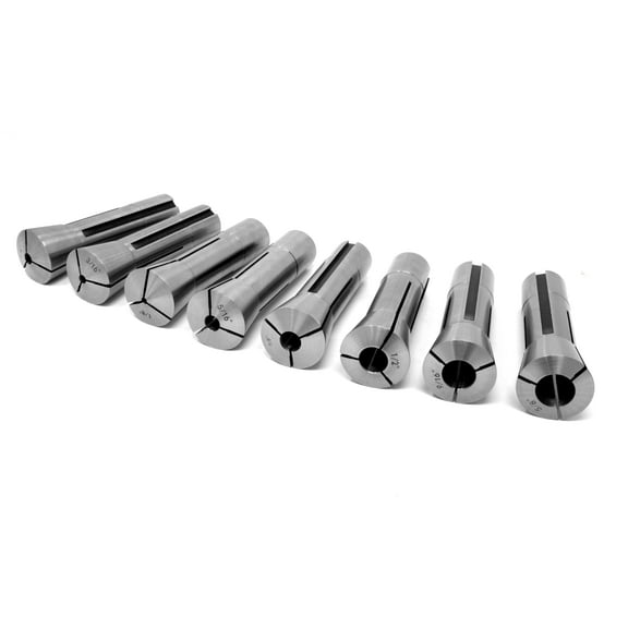 WEN 8-Piece Imperial Steel Collet Set for R8 Metal Milling Machines