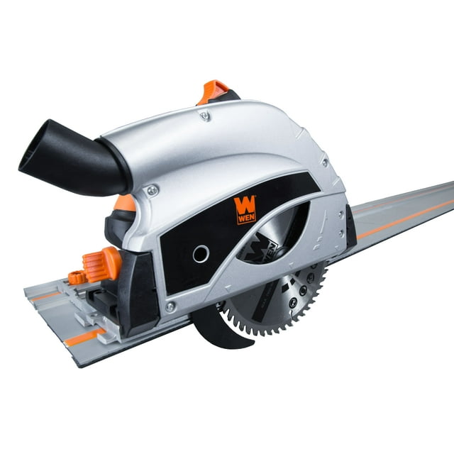 WEN 9-Amp Plunge Cut Circular Track Saw with Two 27.5-Inch Tracks, 36055