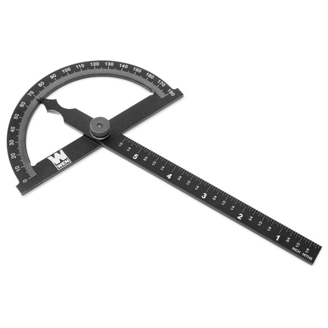 WEN Adjustable Aluminum Protractor and Angle Gauge with Laser Etched Scale