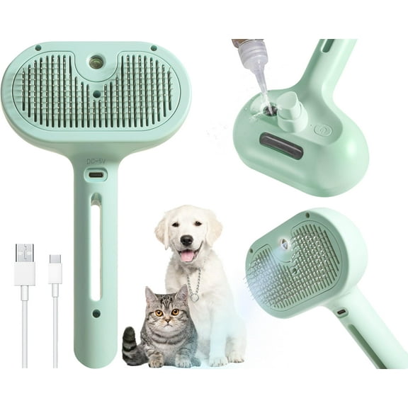 WEN Cat/Dog Hair Removal Comb With Water Tank Release Button Combing Steam and Bathing Functions