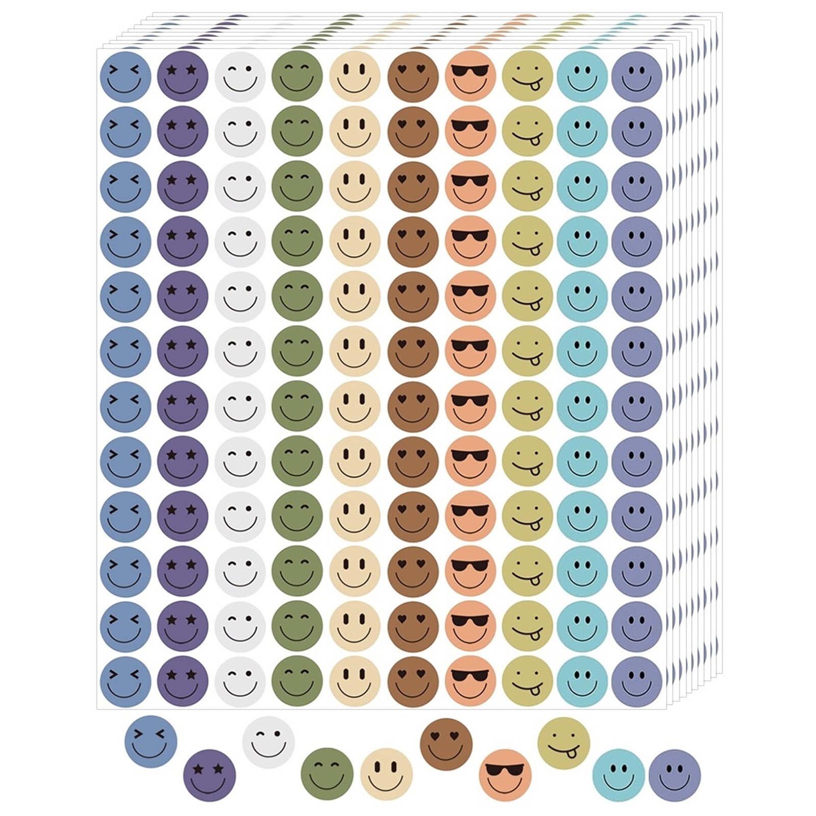 WEN Cute smiling face trumpet colorful happy face stickers motivational ...
