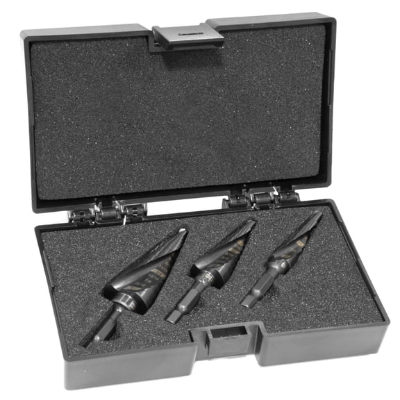 WEN DB238X 3-Piece Impact-Duty Titanium Step Drill Bit Set with #2, #3, and #8