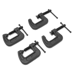 WEN Heavy-Duty Cast Iron C-Clamps with 1-Inch Jaw Opening and 0.8-Inch Throat, 4 Pack
