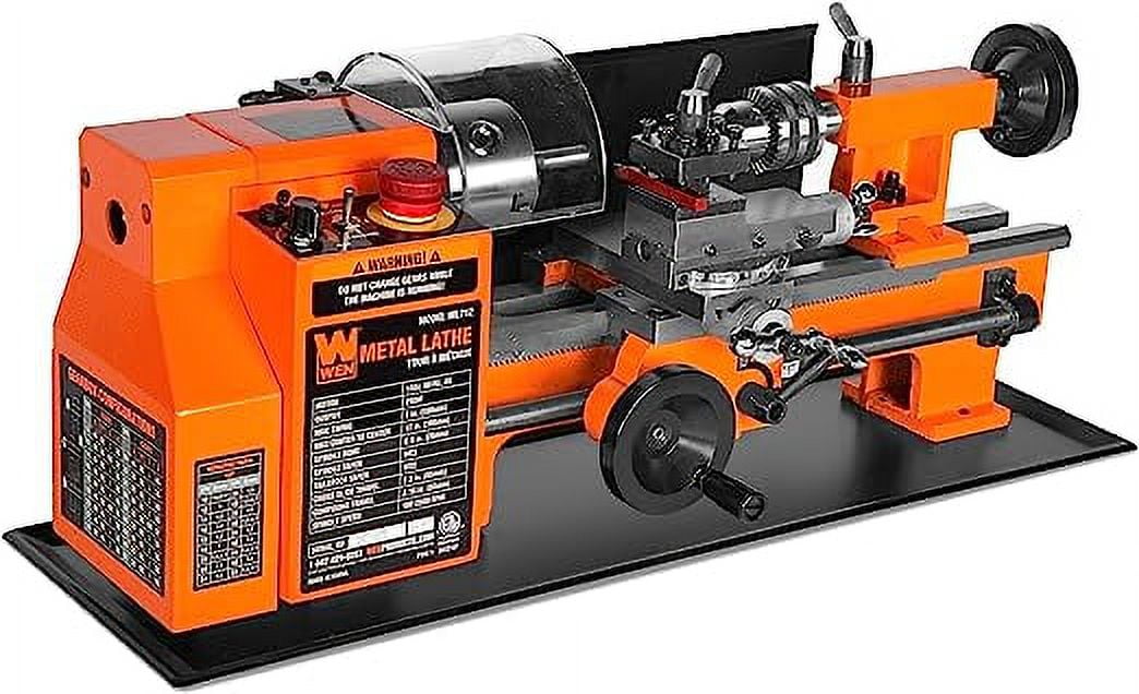 WEN ML712, 7 in X 12 in Benchtop Metal Lathe 4 A 0.75 HP 2500 RPM