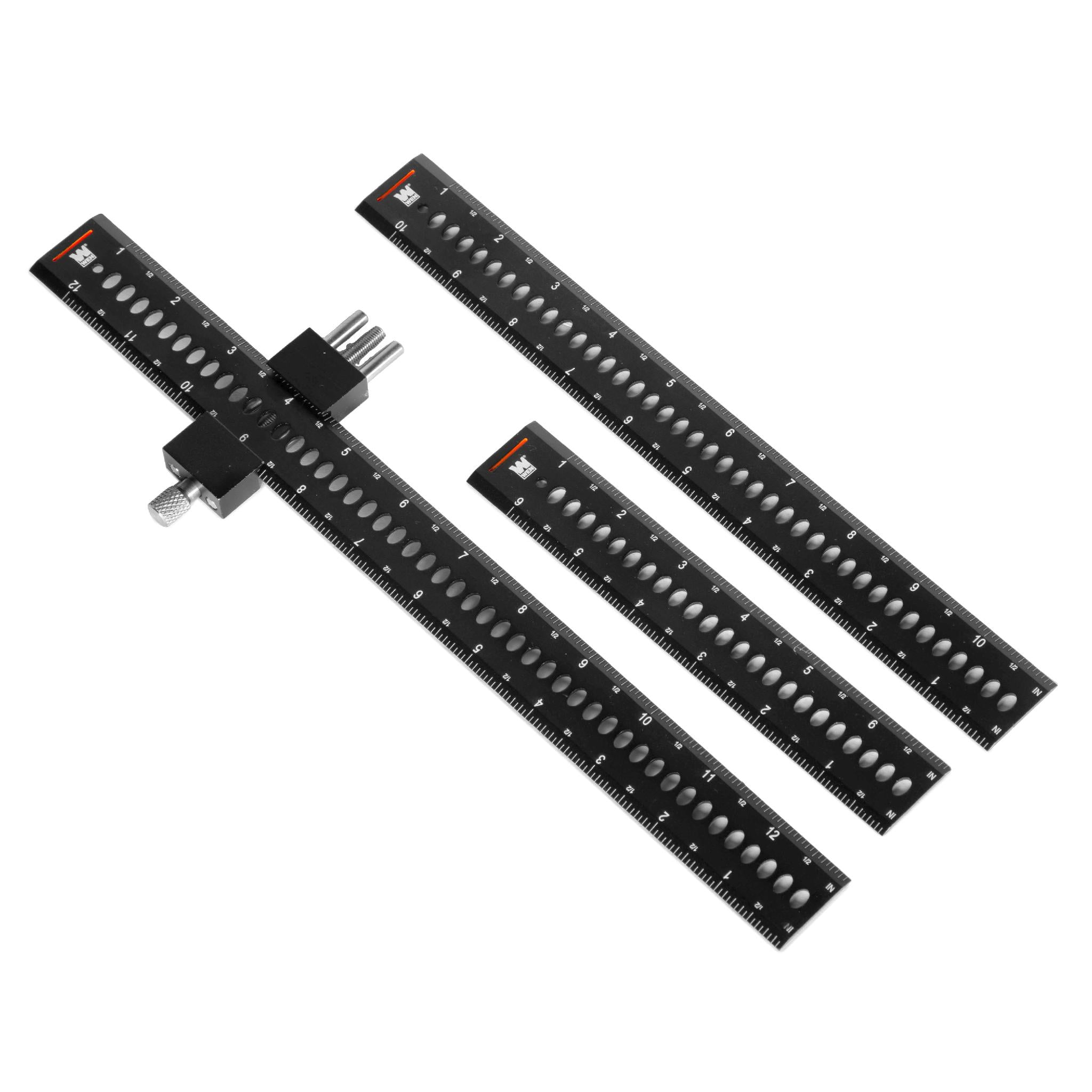 12-inch Black Aluminum Multifunction T-Square Scale