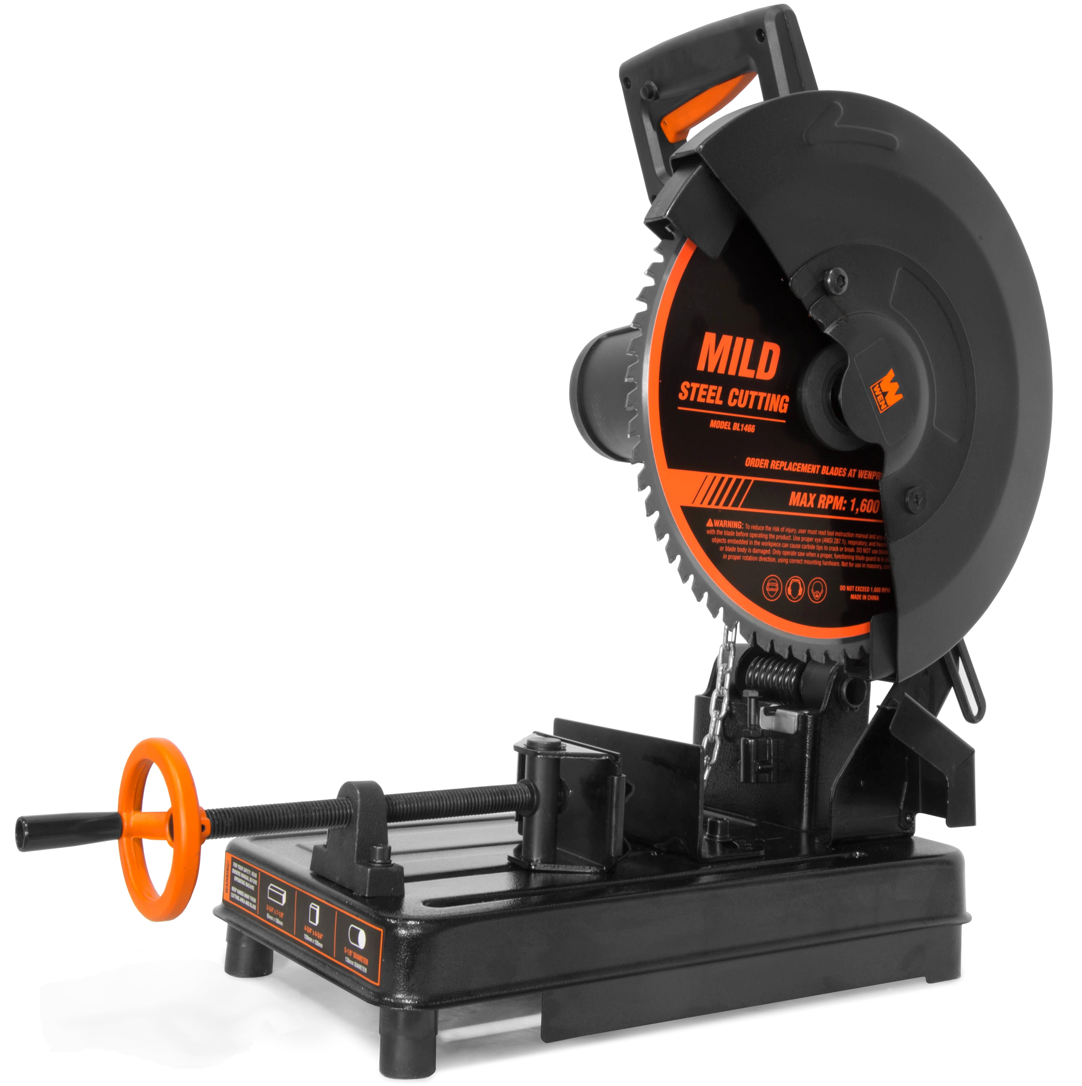 WEN 15-Amp 14-Inch Multi-Material Cut-Off Chop Saw with Carbide-Tipped Metal-Cutting Saw Blade