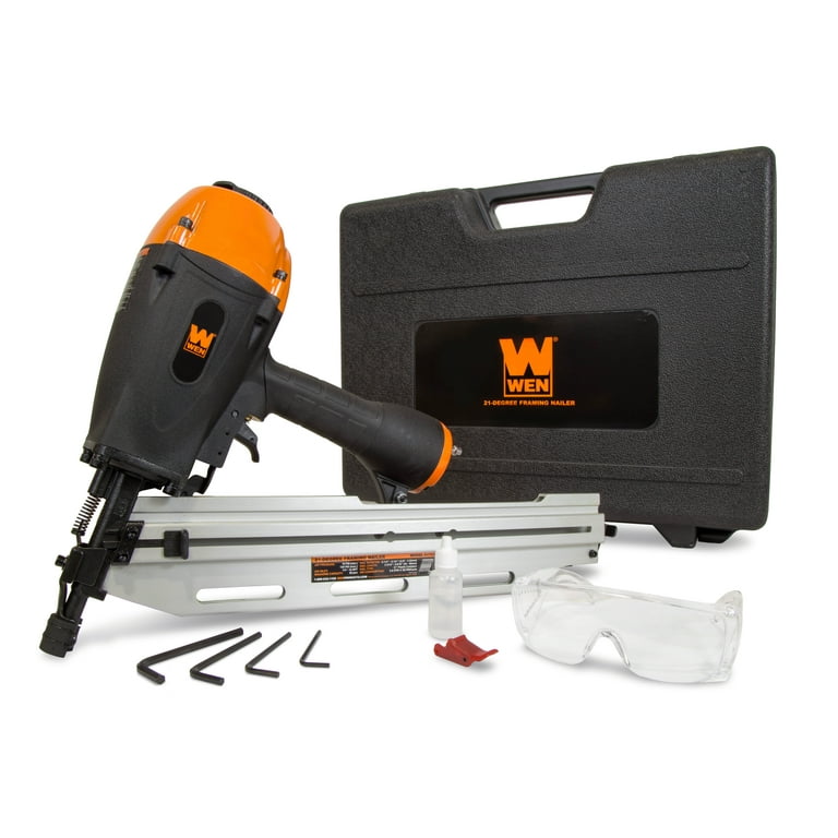 WEN 21-Degree Pneumatic Framing Nailer with Carrying Case WEN 21-Degree Pneumatic Framing Nailer with Carrying Case