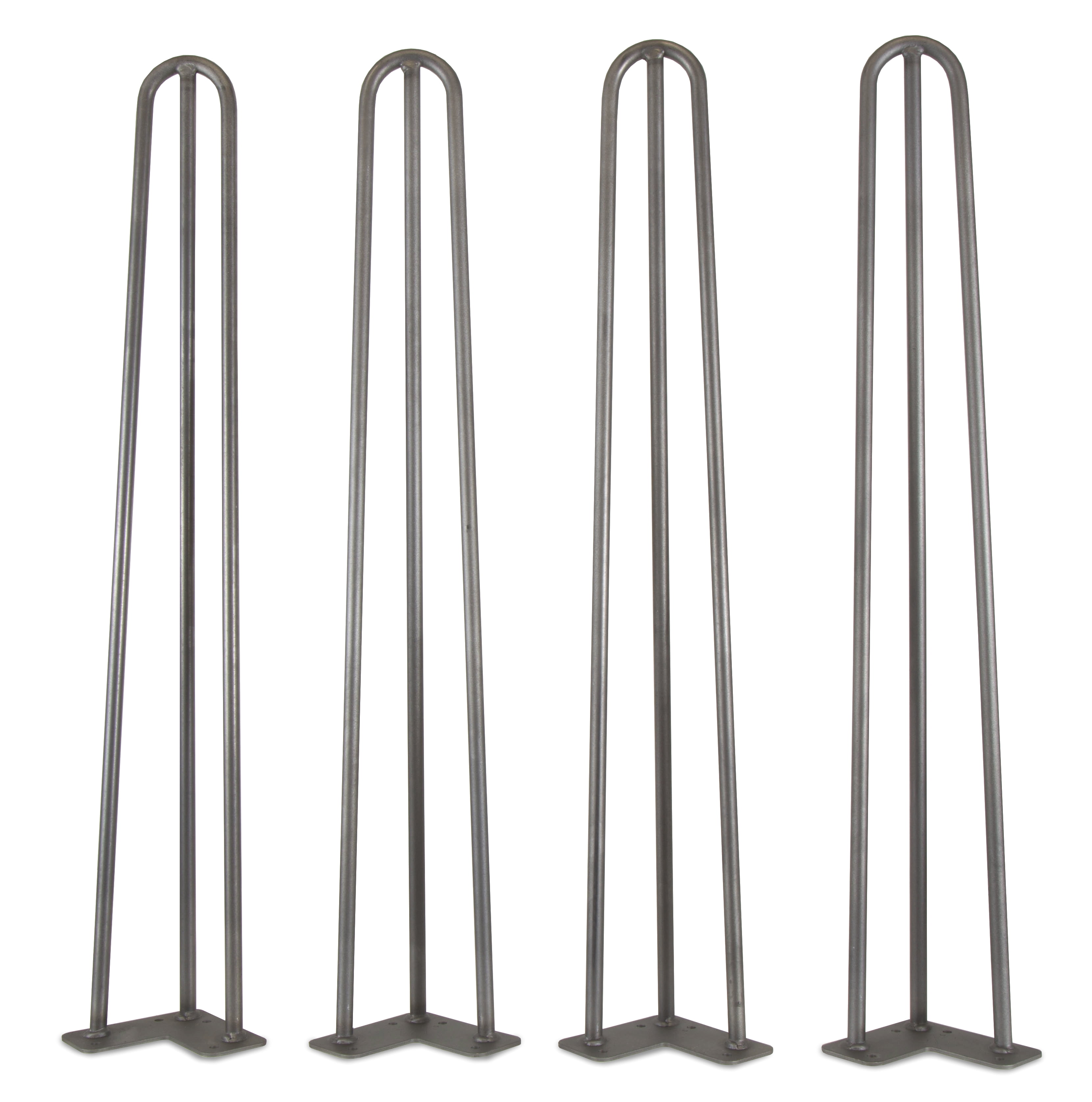 28" Mid-Century Modern Raw Steel Hairpin DIY Table Legs, Set of 4