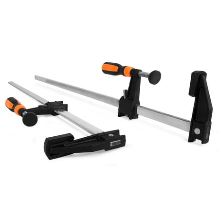 WEN Products Quick-Adjust 24-Inch Steel Bar Clamps with 2.5-Inch Throat and Micro-Adjustment Handle, Two Pack