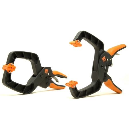 WEN Products Quick-Release Ratcheting Hand Clamps with 4-Inch Jaw Opening and 3-Inch Throat, 2 Pack
