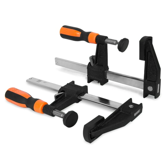 WEN Quick-Adjust 6-Inch Steel Bar Clamps with 2.5-Inch Throat and Micro-Adjustment Handle, Two Pack