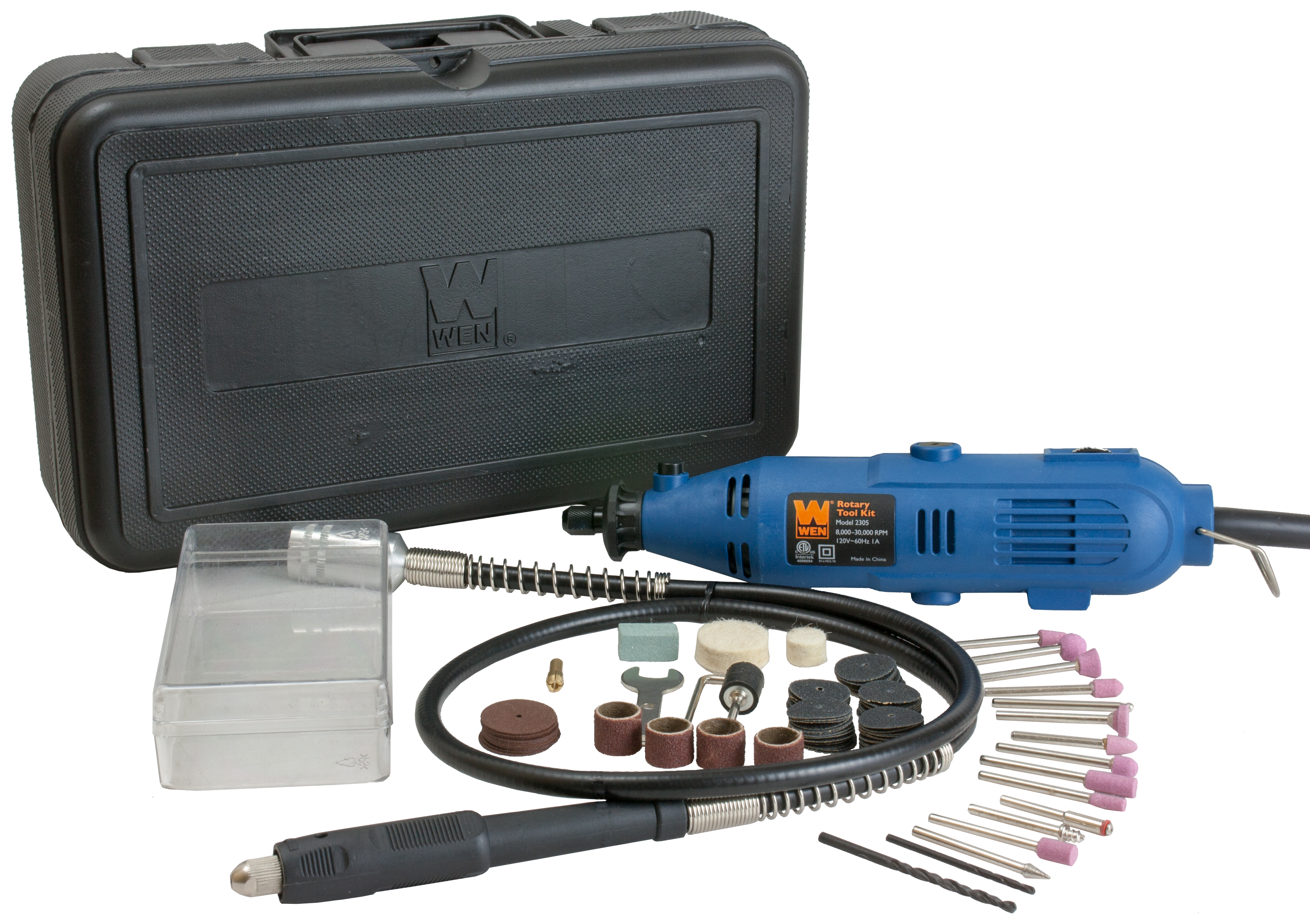 WEN Rotary Tool Kit with Flex Shaft and 80 Accessories