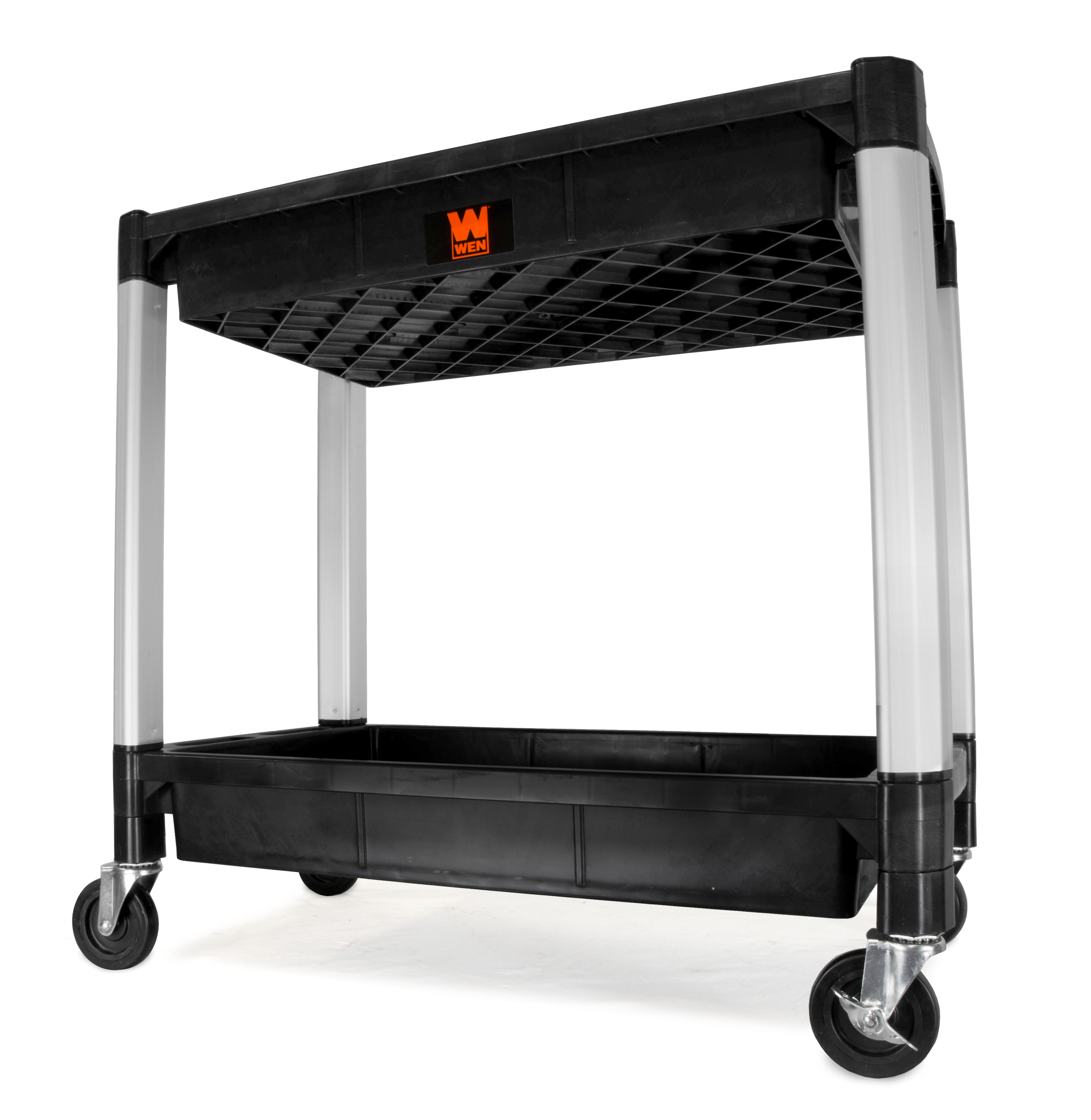 WEN Two-Tray 300-Pound Capacity Double Decker Service and Utility Cart, 73162 - image 1 of 5