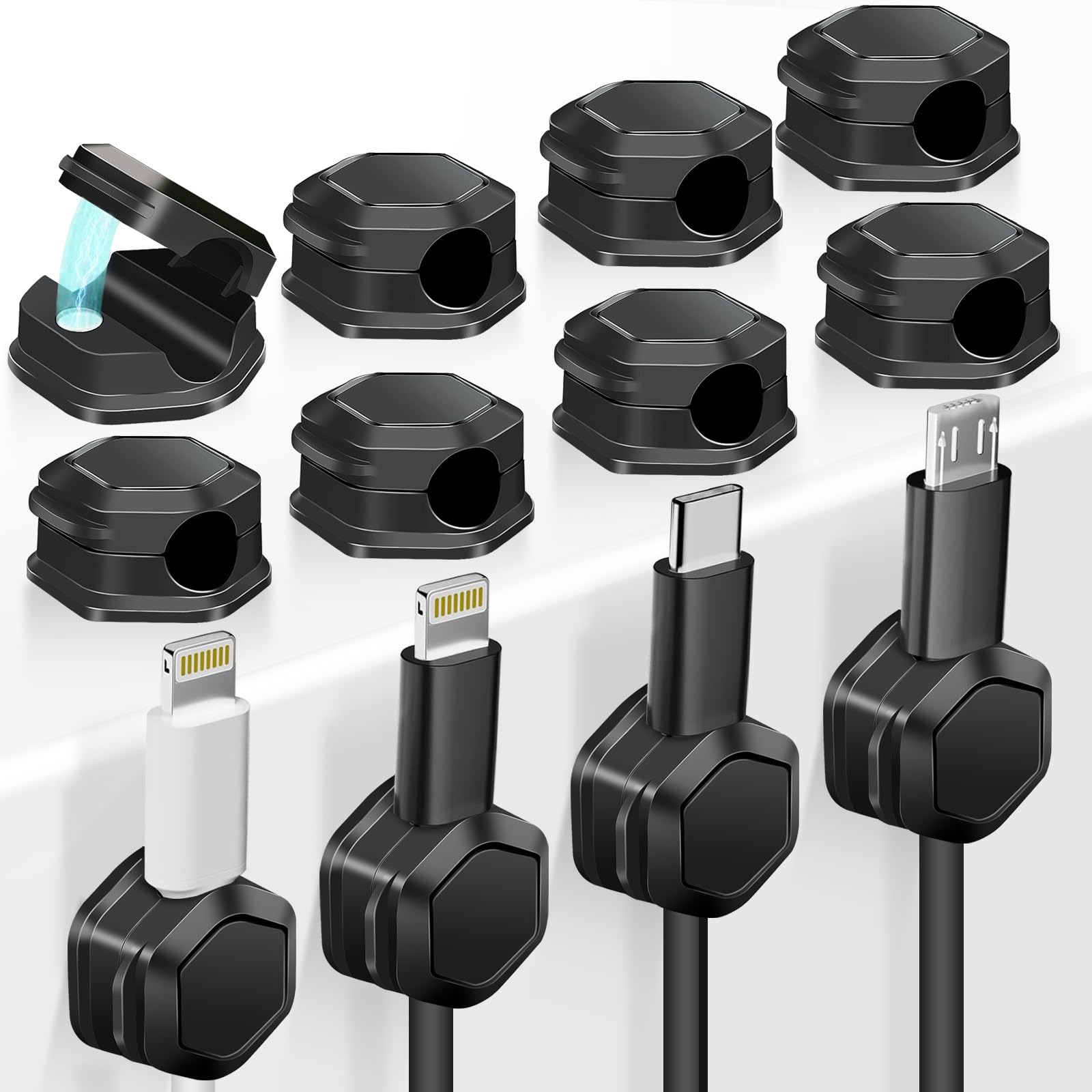 Wire Helper WEN Wire fixer - cable clip - desk wire organizer (6 pieces) - Walmart.com