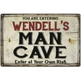 thumbnail image 1 of WENDELL'S Man Cave Sign Rustic 8 x 12 Matte Finish Metal 108120035313, 1 of 1