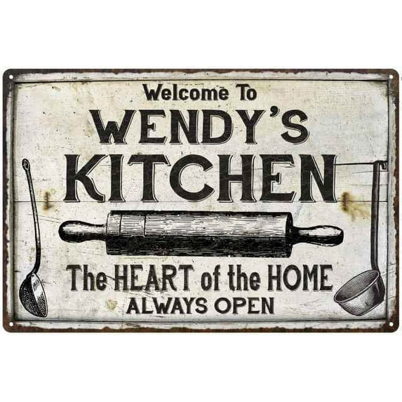 WENDY'S Kitchen Farmhouse Sign 16 x 24 Matte Finish Metal 116240033118