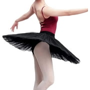 WENDYWU Women Professional Swan Ballet Tutu Skirt Hard Organdy Platter Performance Leotard Skirt