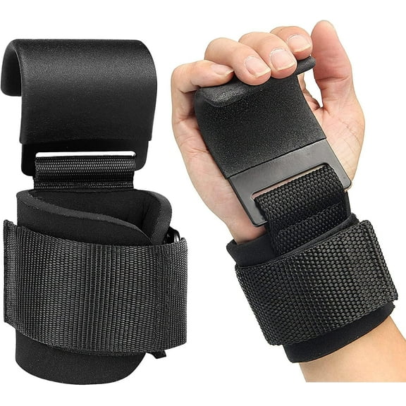 WENDYWU2pc Weight Lifting Hooks Best Heavy Duty Lifting Wrist Straps Deadlift Straps Power Lifting Grips Weightlifting Gym Gloves