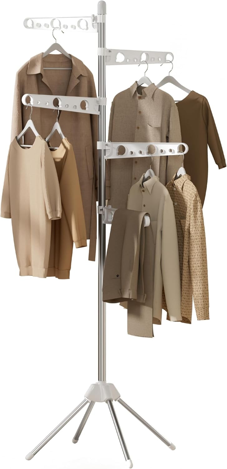 WENG Clothes Drying Rack Foldable, 79.5 inch 3 Tier Laundry Drying Rack ...