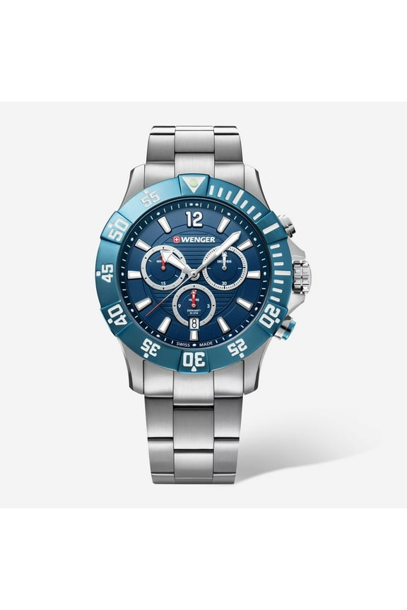 Swiss Army Men's 01.0643.119 Seaforce Blue Dial Chronograph Watch MSRP $410