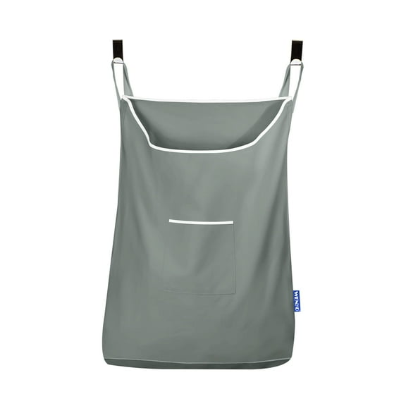 WENKO Laundry Hamper Bag Hanging, Over The Door Basket with Hooks, for Bathroom, Closet, Space Saving Storage, Wall mounted 3.94 x 20.47 x 31.89 in, Sage