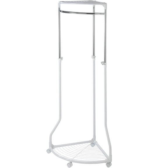 WENKO Pointy Freestanding Adjustable Corner Coat Rack White 27.6 x 65.4 x 21.7