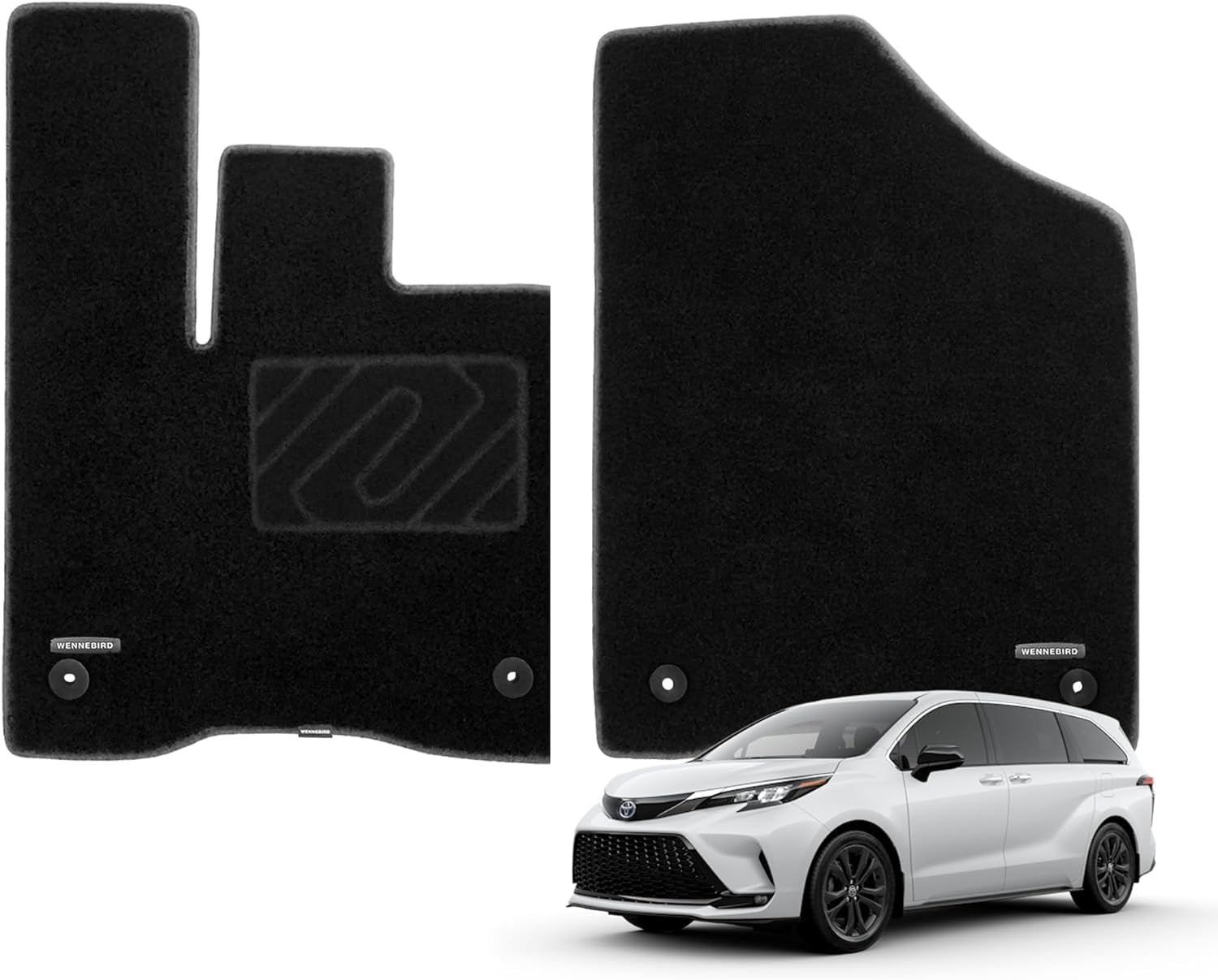 WENNEBIRD Superior Carpet Front Row Floor Mats for 2021-2025 Toyota ...