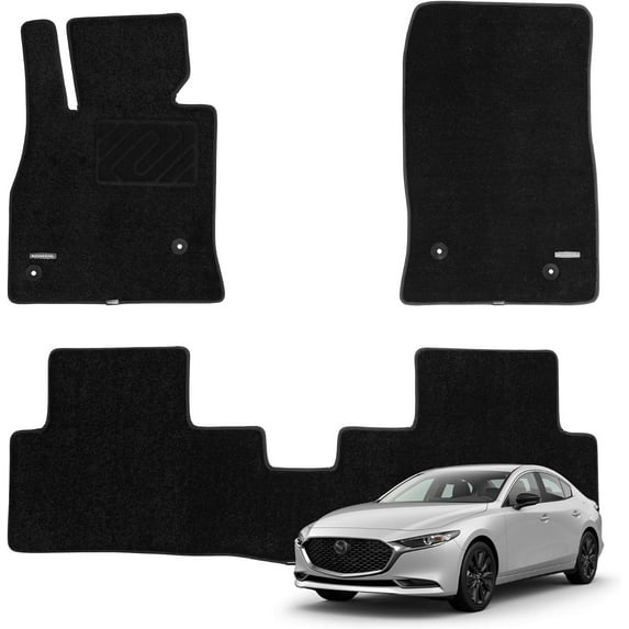 WENNEBIRD Superior Carpet Floor Mats for 2014-2018 Mazda 3 Sedan, Hatchback, 0.5 inch Thickness Rugs - 3pc