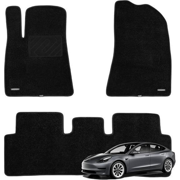 WENNEBIRD Superior Carpet Floor Mats for 2017-2023 Tesla Model 3, 0.6 inch Thickness Rugs - 3pc