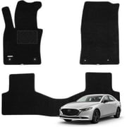 WENNEBIRD Superior Carpet Floor Mats for 2019-2024 Mazda 3 Sedan, Hatchback, 0.5 inch Thickness Rugs - 3pc